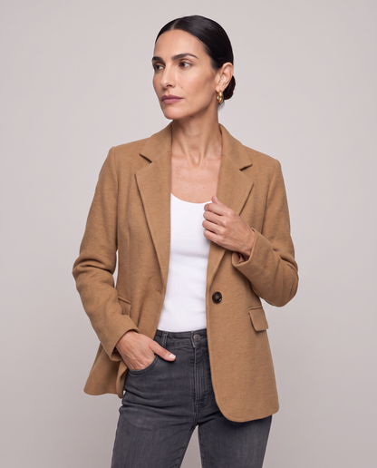 Blazer de una sola hilera efecto lana