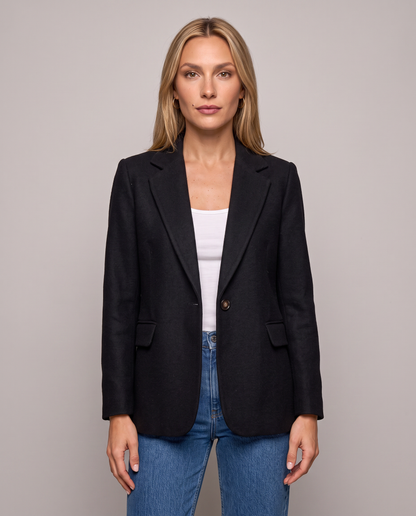 Blazer de una sola hilera efecto lana