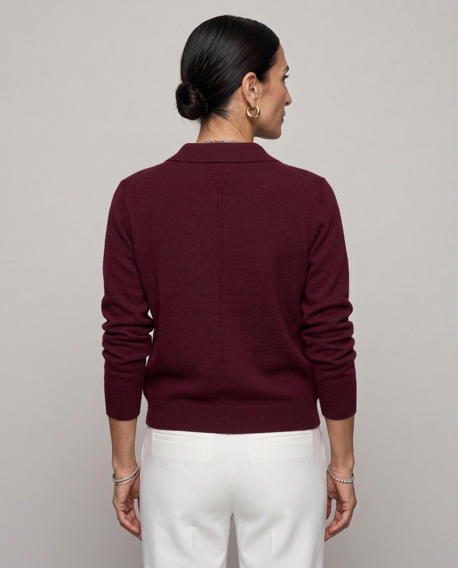 Cárdigan de punto con cuello de camisa