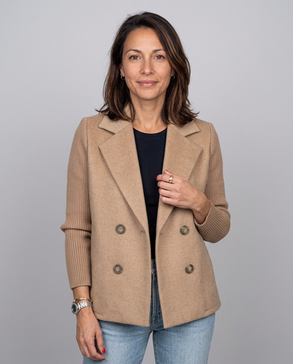 Chaqueta Cruzada Elena — Mangas de Punto