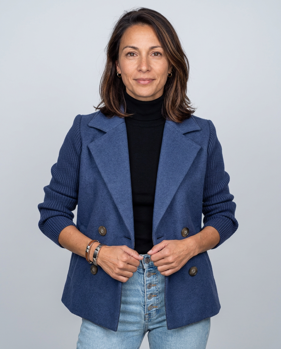 Chaqueta Cruzada Elena — Mangas de Punto