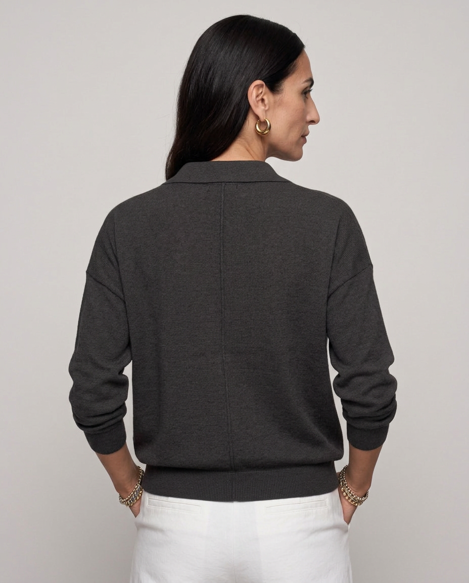 Cárdigan de punto con cuello de camisa