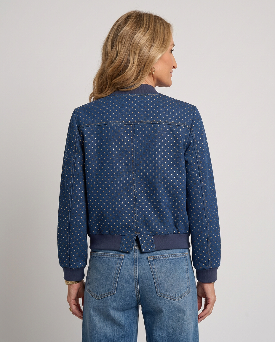 Chaqueta bomber vaquera de lunares