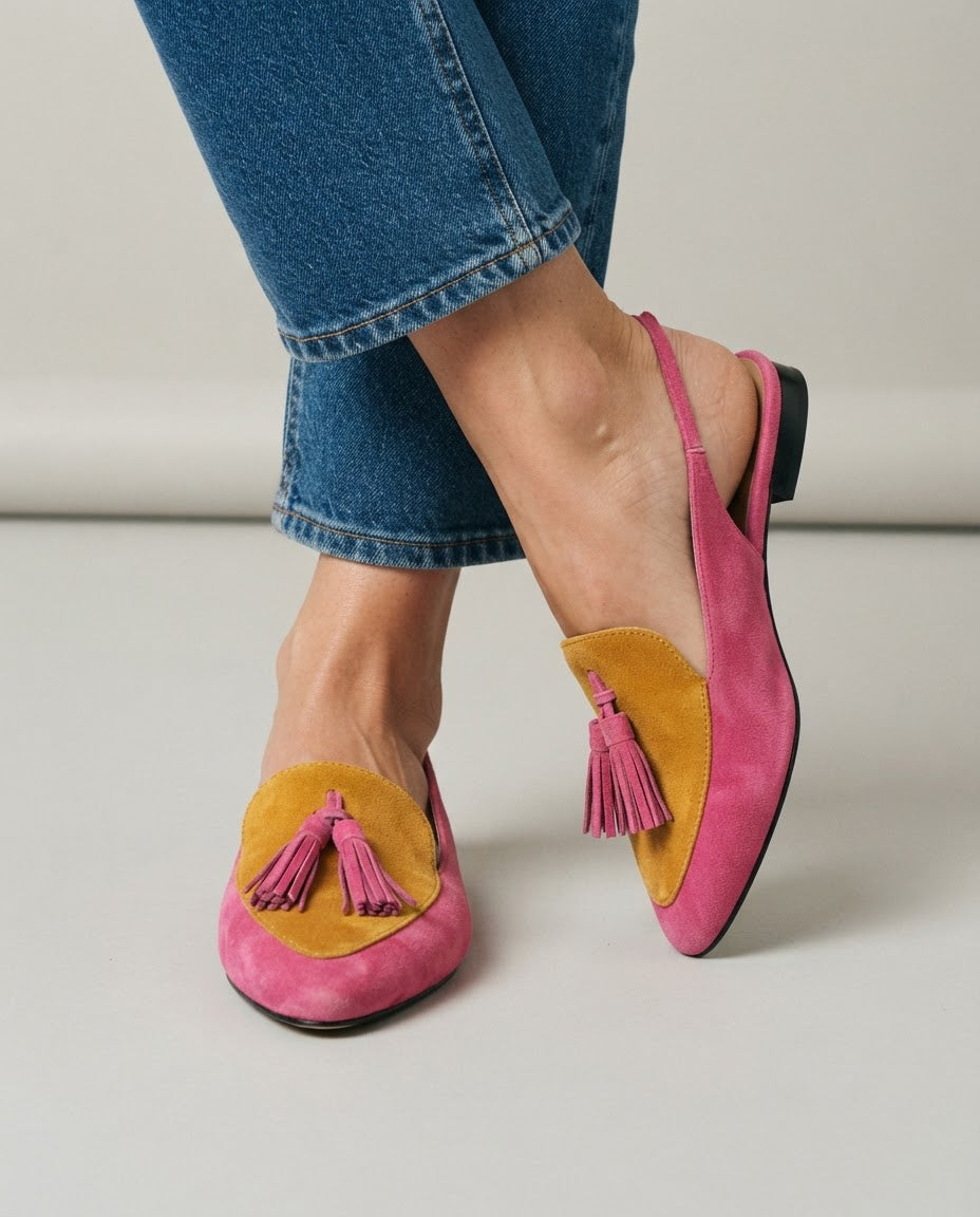 Slingback Elena — Fucsia y Mostaza