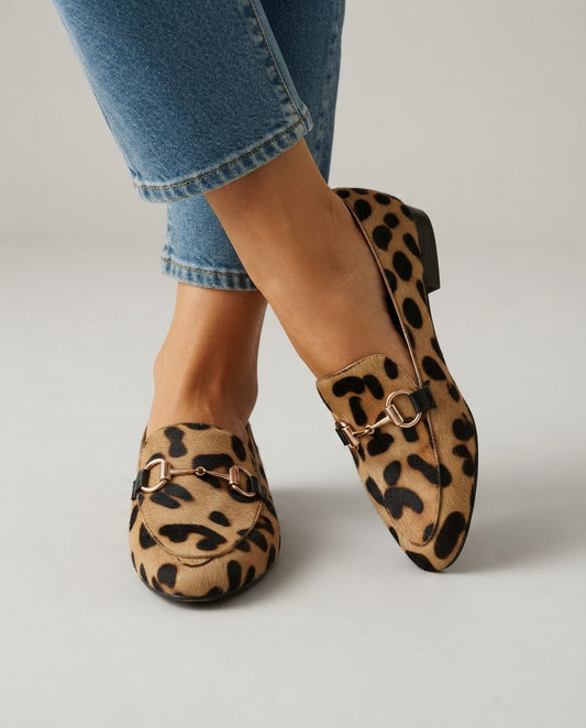 Mocasín Serena — Leopardo con herraje