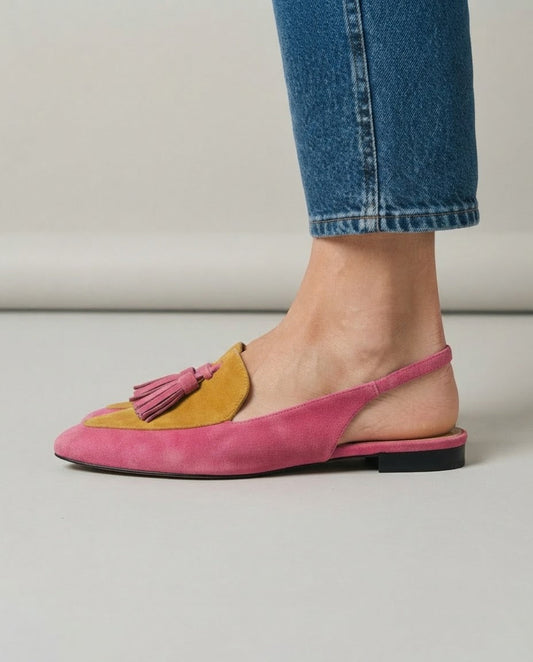 Slingback Elena — Fucsia y Mostaza