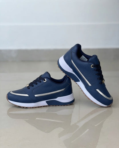 Zapatillas cómodas con perfil metalizado