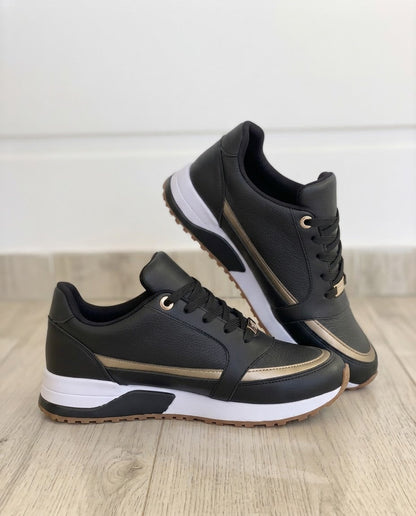 Zapatillas cómodas con perfil metalizado