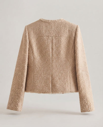 Chaqueta Corta de Bouclé con Botones Joya