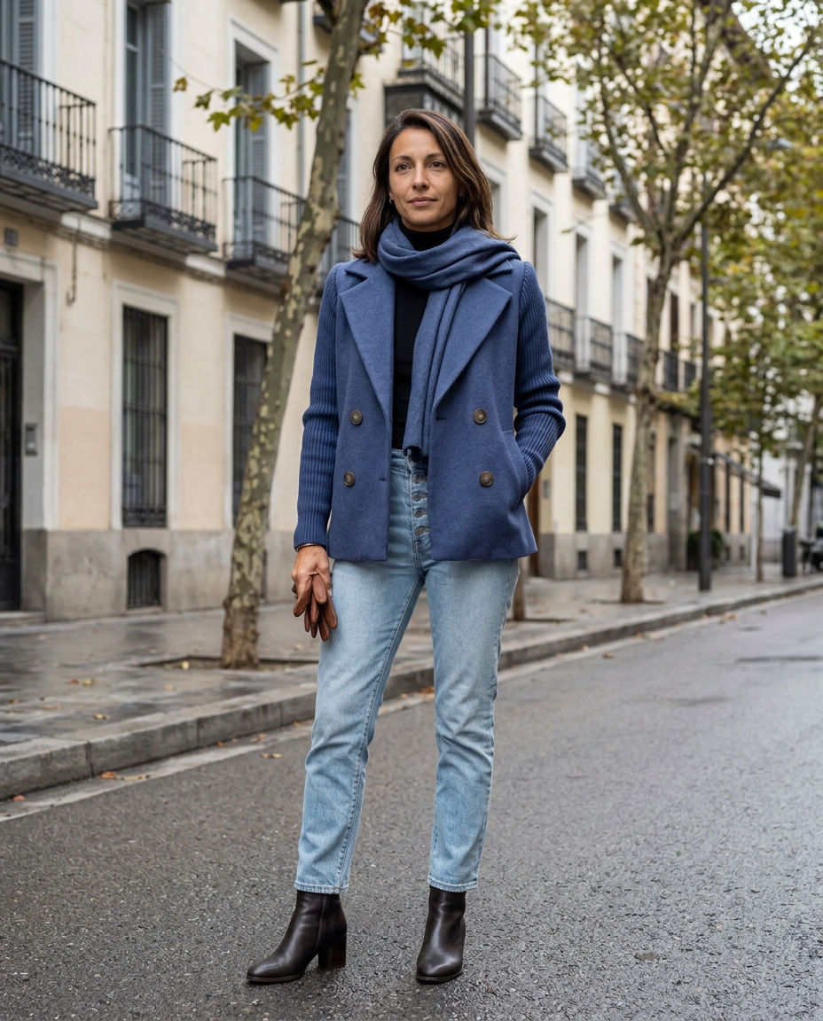 Chaqueta Cruzada Elena — Mangas de Punto