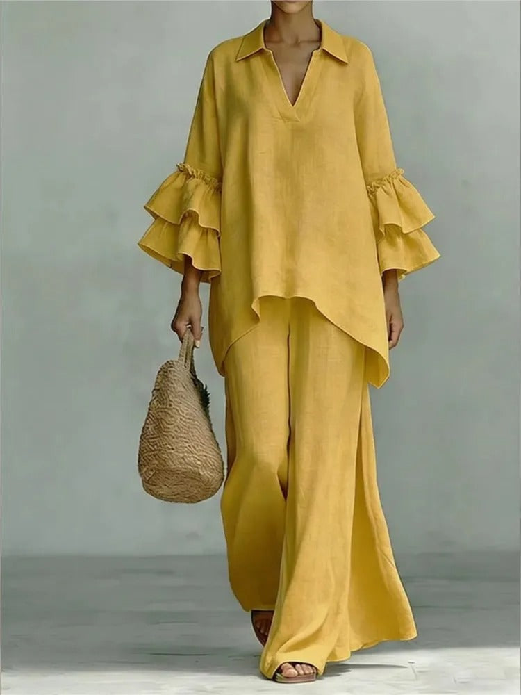 Conjunto Alba Algodón y Lino de Movimiento Elegante