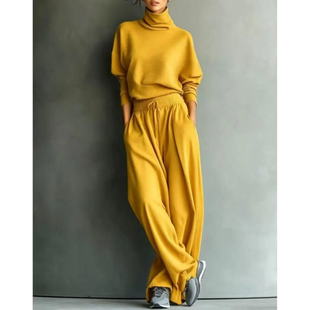 Cornelia Conjunto De Cuello Alto Y Pantalón Holgado