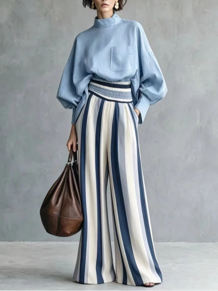 Catalina Conjunto De Dos Piezas Con Pantalón A Rayas