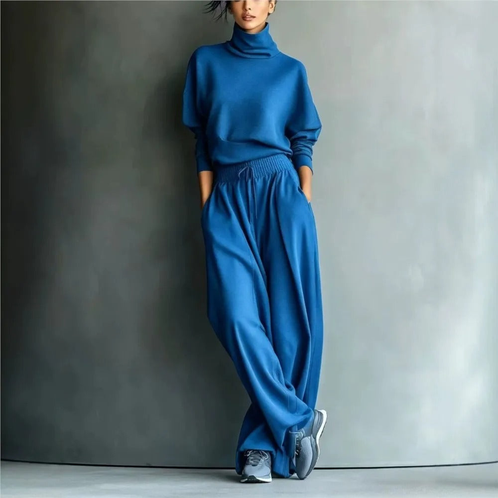 Cornelia Conjunto De Cuello Alto Y Pantalón Holgado