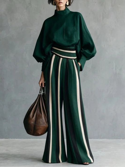 Catalina Conjunto De Dos Piezas Con Pantalón A Rayas