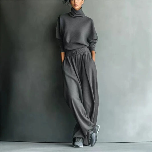Cornelia Conjunto De Cuello Alto Y Pantalón Holgado