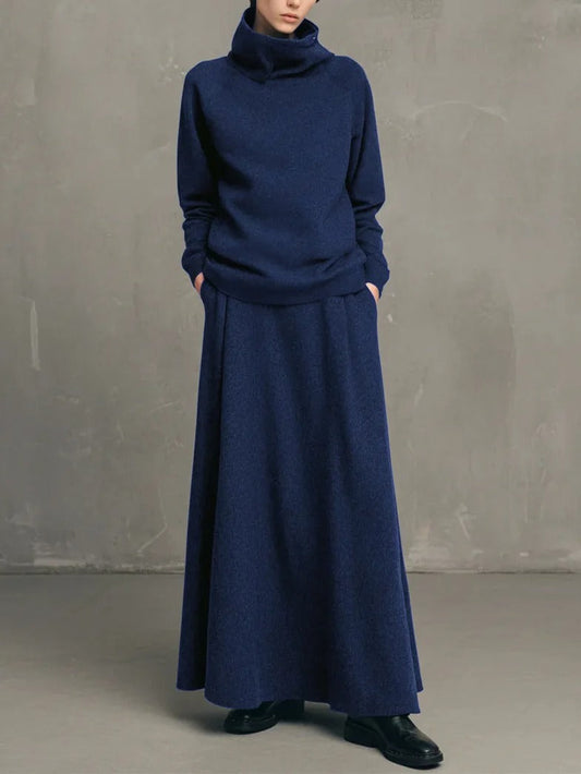 Alodia Conjunto De Cuello Alto Con Falda Larga