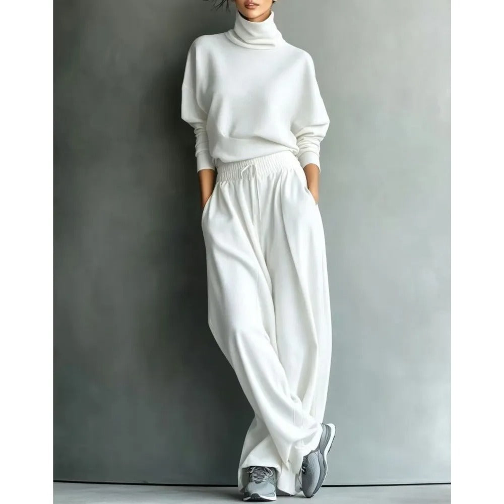 Cornelia Conjunto De Cuello Alto Y Pantalón Holgado