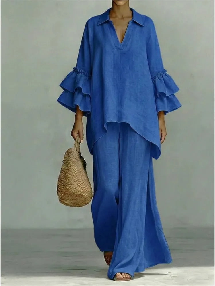 Conjunto Alba Algodón y Lino de Movimiento Elegante