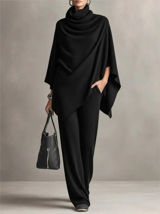 Matilde Conjunto Con Capa Y Cuello Alto
