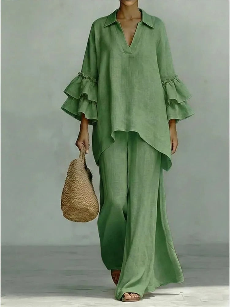 Conjunto Alba Algodón y Lino de Movimiento Elegante