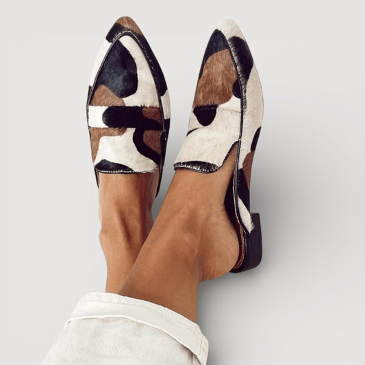 Maria | Mocasines Cómodos con Estampado de Vaca