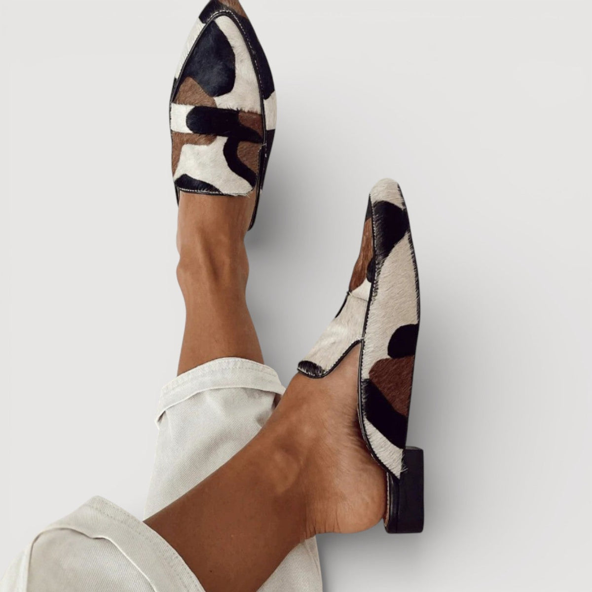 Maria | Mocasines Cómodos con Estampado de Vaca
