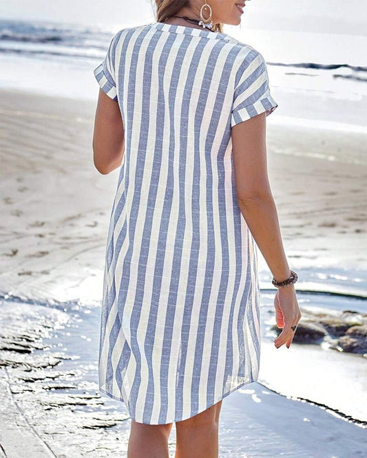 Valentina™ | Abito Camicia a Righe, Elegante e Sofisticato