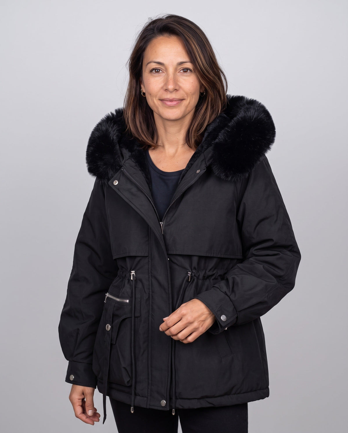 Parka Cervinia — Capucha de Pelo Sintético y Cordón en la Cintura
