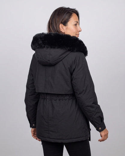 Parka Cervinia — Capucha de Pelo Sintético y Cordón en la Cintura