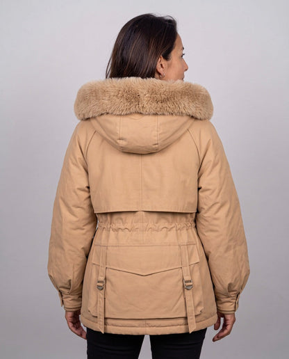 Parka Cervinia — Capucha de Pelo Sintético y Cordón en la Cintura
