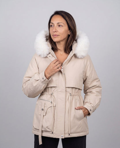 Parka Cervinia — Capucha de Pelo Sintético y Cordón en la Cintura