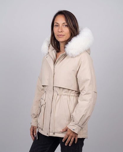 Parka Cervinia — Capucha de Pelo Sintético y Cordón en la Cintura