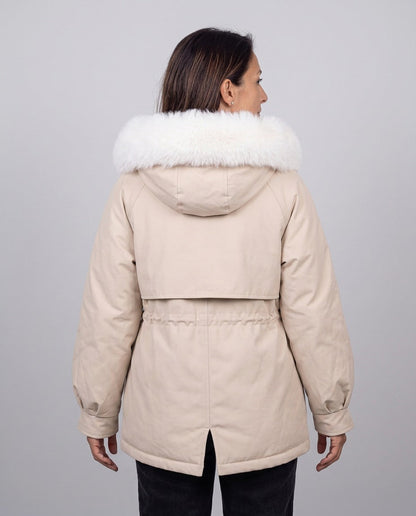 Parka Cervinia — Capucha de Pelo Sintético y Cordón en la Cintura