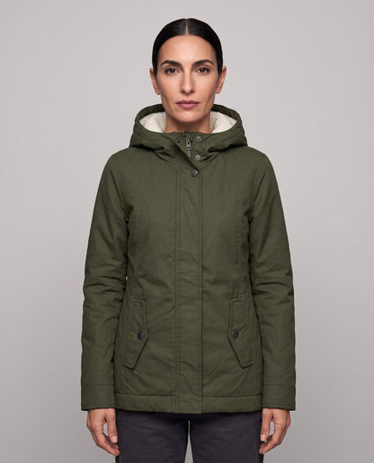 Parka Livigno — Acolchada con Interior de Sherpa y Capucha