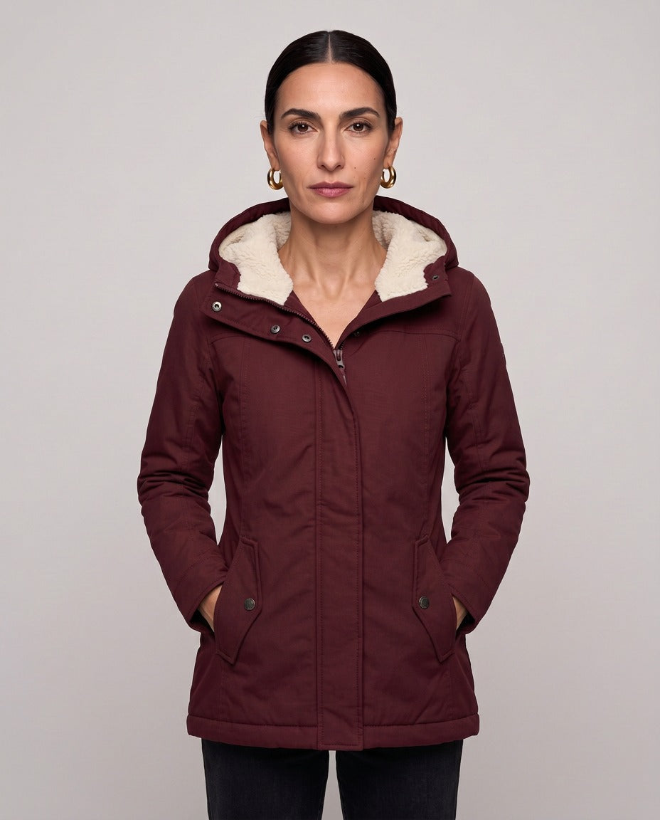 Parka Livigno — Acolchada con Interior de Sherpa y Capucha