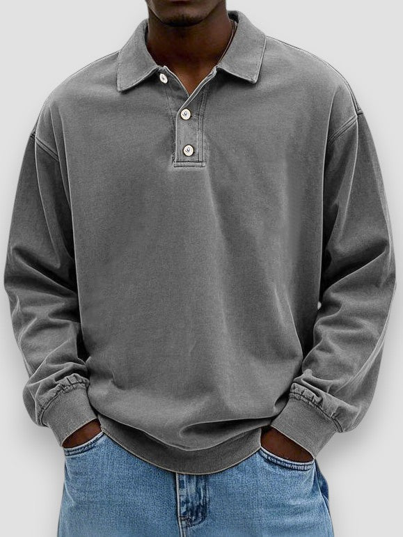 Ricardo™ Camisa polo de manga larga casual – Estilo sin esfuerzo y comodidad diaria