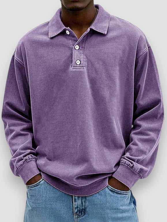Ricardo™ Camisa polo de manga larga casual – Estilo sin esfuerzo y comodidad diaria